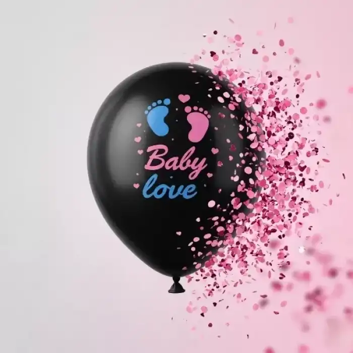 AsilTech Pembe Konfetili Cinsiyet Balonu