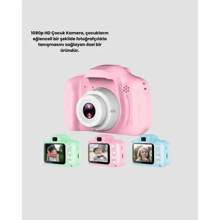 AsilTech Pembe Mini 1080p HD Çocuk Kamera – 8MP, Video Kaydı,TF Kart Destekli