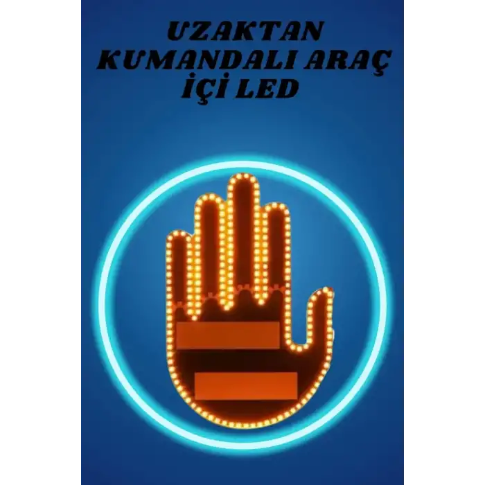AsilTech Pilli Led Işık Araç Camı İçin Uzaktan Kumandalı El Simgesi