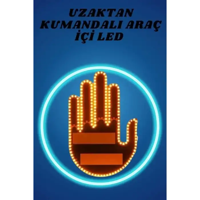 AsilTech Pilli Led Işık Araç Camı İçin Uzaktan Kumandalı El Simgesi