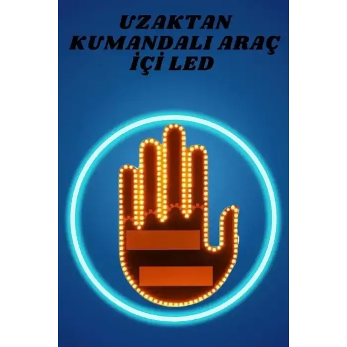AsilTech Pilli Led Işık Araç Camı İçin Uzaktan Kumandalı El Simgesi