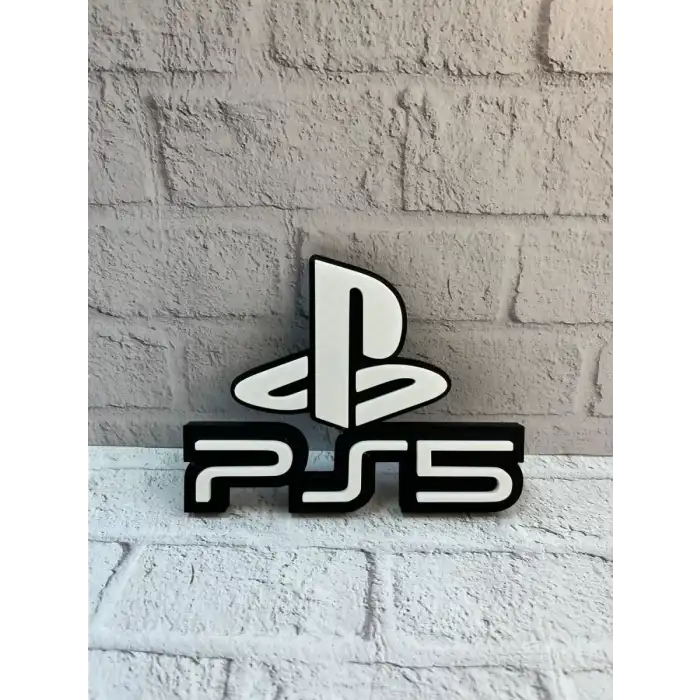AsilTech PlayStation 5 Logo Duvar Dekoru Minimal Tasarım 16×12 cm