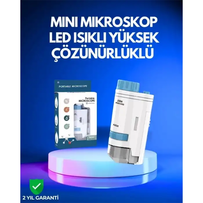 AsilTech PMMA Optik Lensli Kompakt Taşınabilir Mikroskop