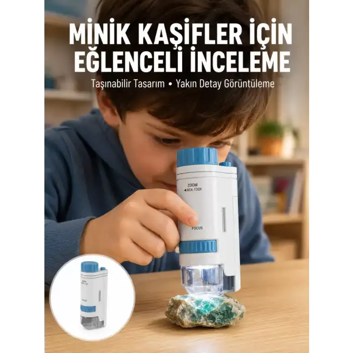 AsilTech PMMA Optik Lensli Kompakt Taşınabilir Mikroskop Yeni Nesil