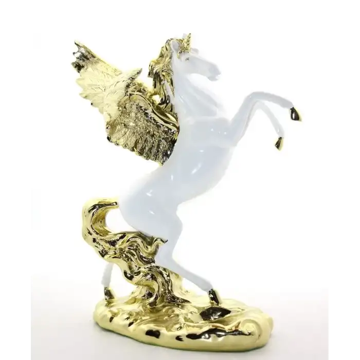 AsilTech Polyester Şahlanan Kanatlı At Figürü