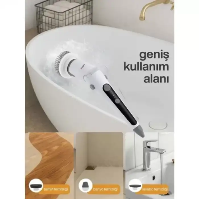 AsilTech Portatif Şarjlı Temizleme Fırçası
