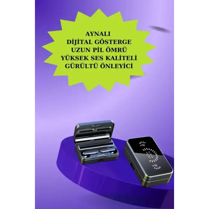 AsilTech Powerbank Aynalı Bluetooth Kulaklık Ve Akıllı Saat Seti ANC Özelliği Dokunamatik
