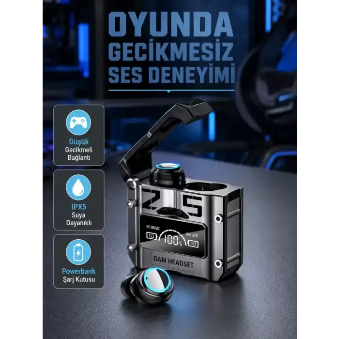 AsilTech Powerbank Özellikli Bluetooth Kulaklık – Ergonomik, Suya Dayanıklı