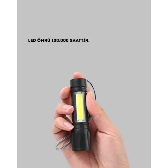AsilTech Profesyonel 4 Modlu Şarjlı El Feneri | 1300 mAh Batarya | Cree LED Teknolojisi