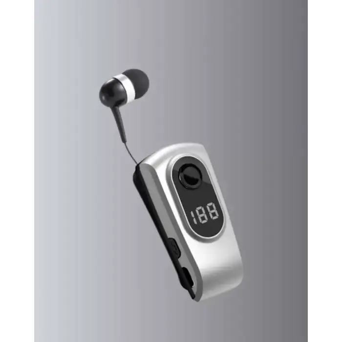 AsilTech Profesyonel Bluetooth Kulaklık – Klipsli, Titreşimli, Dijital Göstergeli