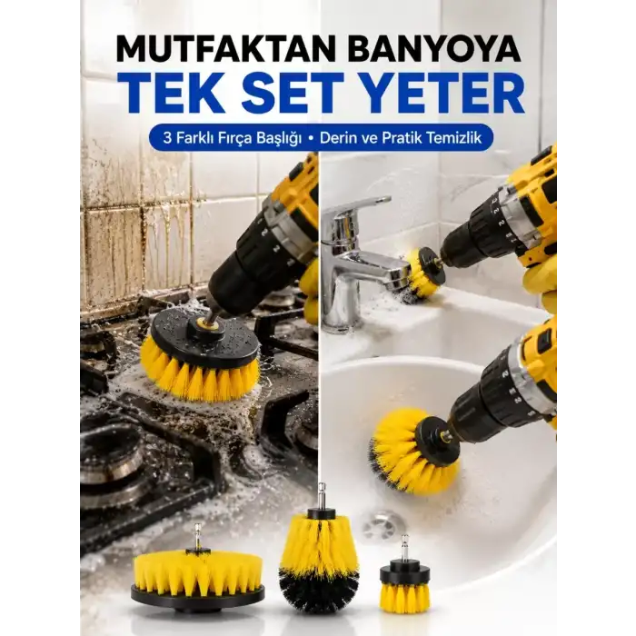 AsilTech Profesyonel Matkap Ucu Temizlik Fırçası 3’lü Set