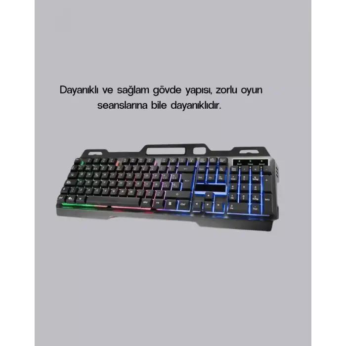 AsilTech Profesyonel Oyuncu Klavye Mouse Seti – RGB Işıklı, Türkçe Q, DPI Ayarlı, Dayanıklı Gövde