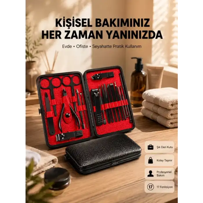 AsilTech Profesyonel Paslanmaz Çelik Manikür & Pedikür Seti Yeni Nesil