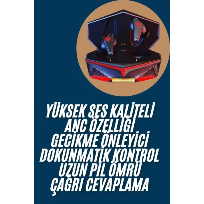 AsilTech Profesyonel TWS Işıklı Kablosuz Bluetooth Kulaklık Oyuncu Kulaklığı Yeni Nesil