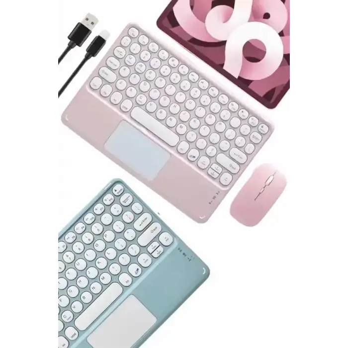 AsilTech Profesyonel Wifi Q Klavye Bluetooth Klavye Touchpad 10.8 Inç Yeni Nesil