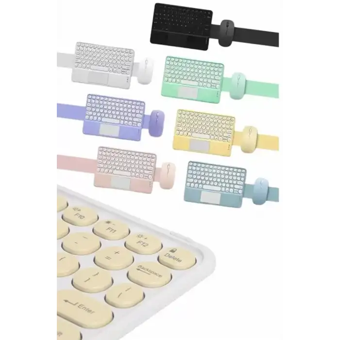 AsilTech Profesyonel Wifi Q Klavye Bluetooth Klavye Touchpad 10.8 Inç Yeni Nesil