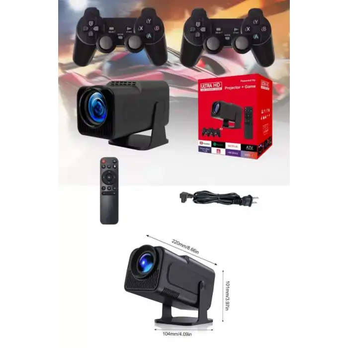 AsilTech Projektör Siyah Android Taşınabilir Sinema Projeksiyon Wifi Destekli En Güncel Sürüm Akıllı