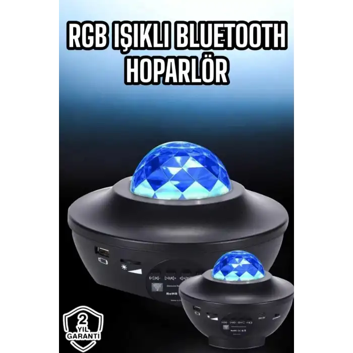 AsilTech Projektör Yıldız Gece Lambası Disko Topu Bluetooth Bağlantılı Taşınabilir Şarjlı
