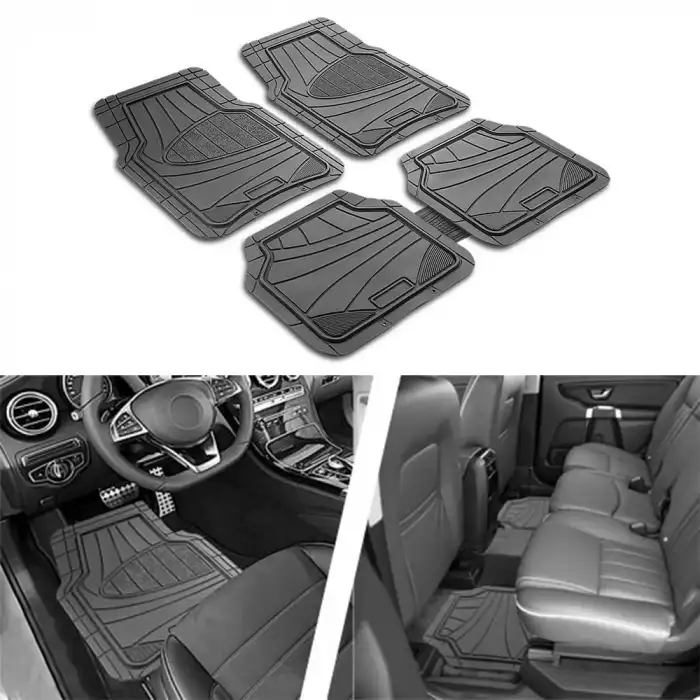 AsilTech Promats Star Havuzlu Oto Araba Paspası Universal Siyah