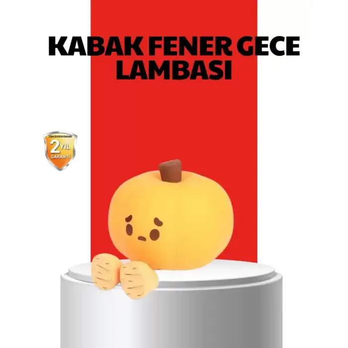 AsilTech Pumpkin LED Night Light Dokunmatik Şarjlı Silikon Gece Lambası