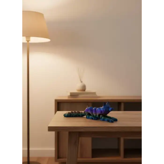 AsilTech Rainbow hareketli kurt masa dekoru esnek eklem yapılı