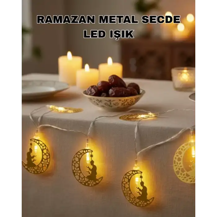 AsilTech Ramazan Temalı Ay İçinde Secde Eden Adam LED Peri Işığı