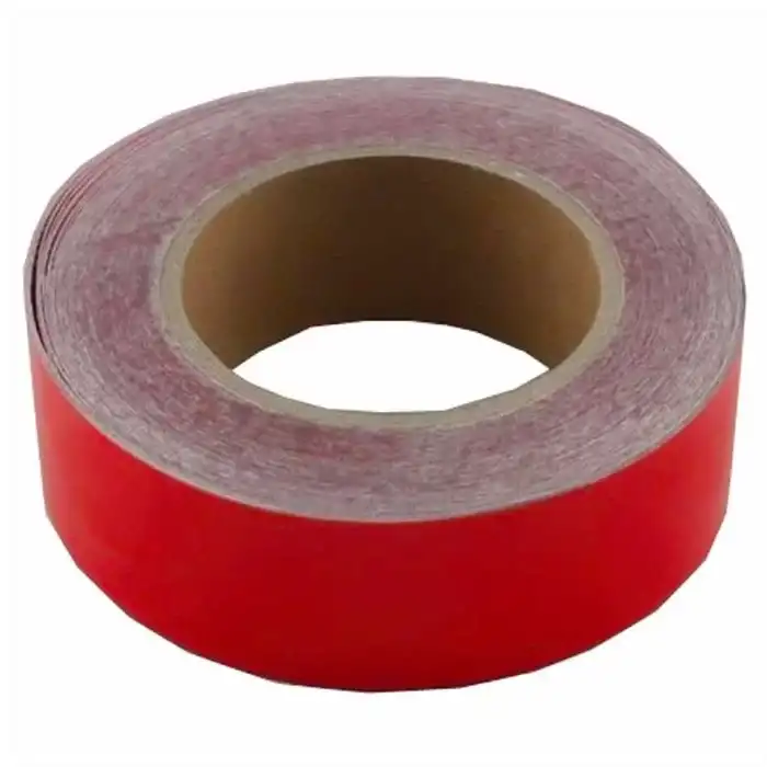 AsilTech Reflektif Fosfor Şerit Bant Reflektör Kırmızı 4cm x 25 Metre