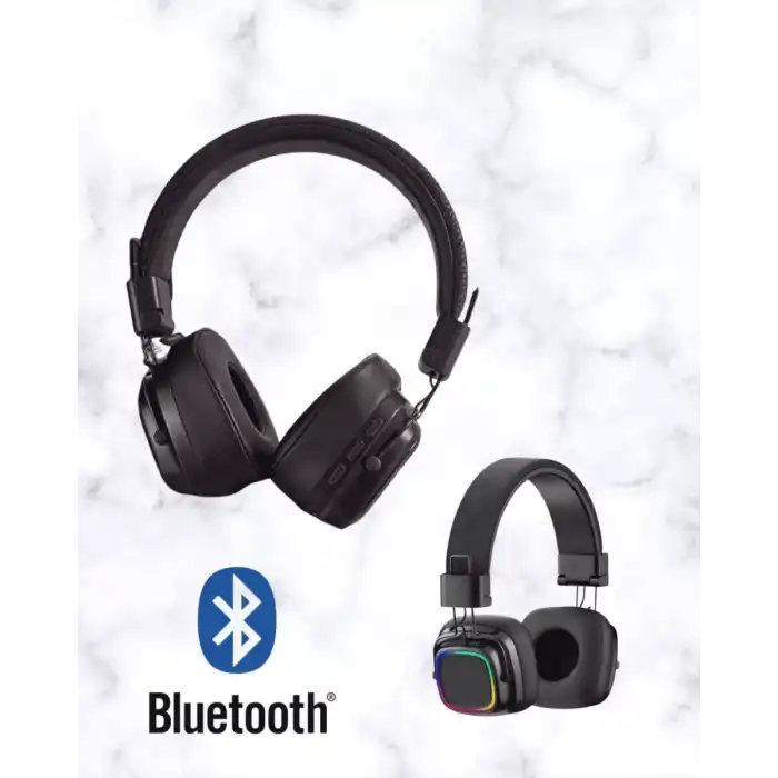 AsilTech Renkli Işık Efektli Bluetooth 5.3 Müzik Kulaklığı Yeni Nesil