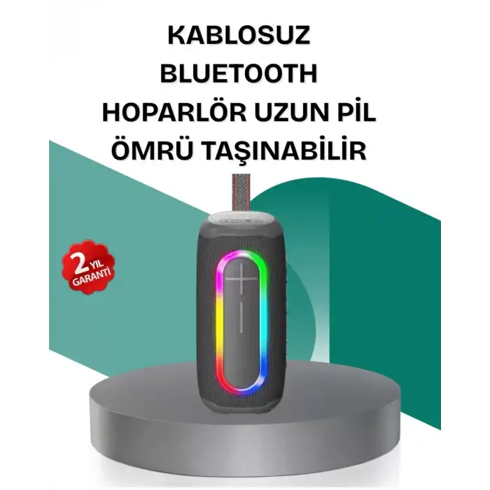 AsilTech Renkli LED Işıklı Kablosuz Hoparlör IP67 Sertifikalı