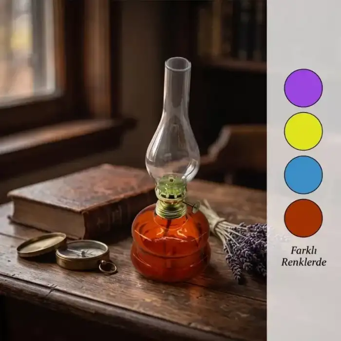AsilTech Renkli Nostaljik Gaz Lambası - Dekoratif Mini Aydınlatma