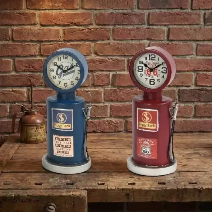 AsilTech Retro Benzin Pompası Tasarımlı Masaüstü Saat