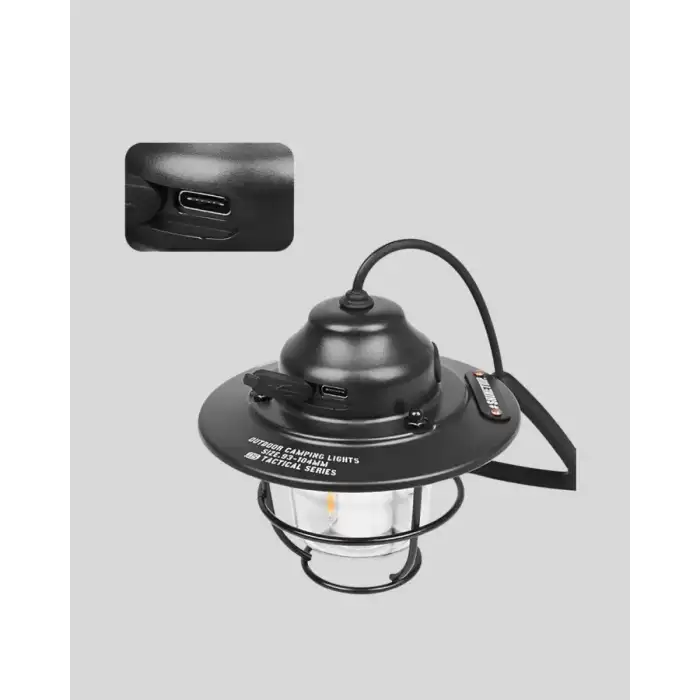 AsilTech Retro Kamp Lambası Su Geçirmez Taşınabilir Gece Işığı Uzun Pil Ömürlü
