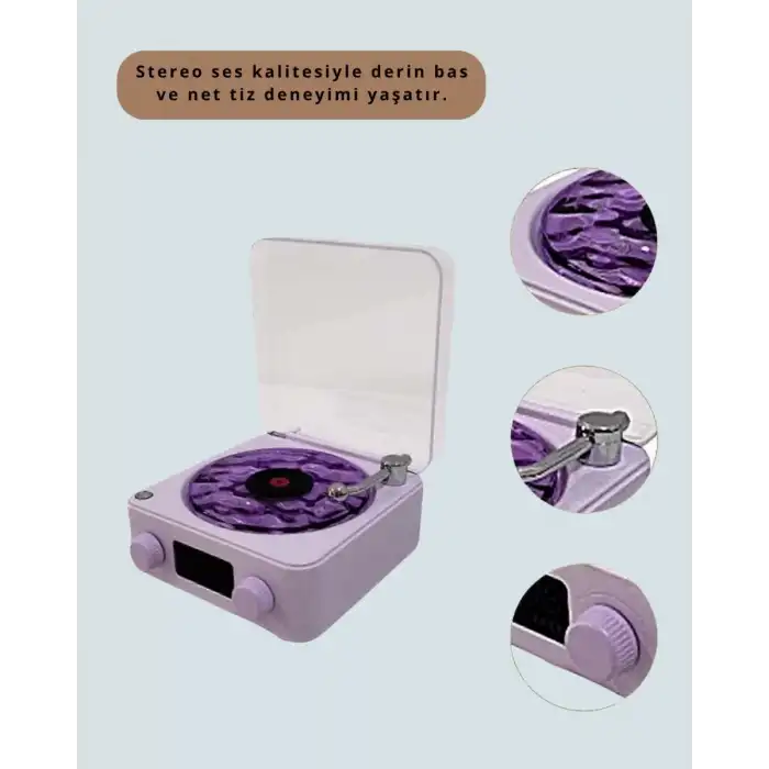 AsilTech Retro Pikap Tasarımlı Bluetooth Hoparlör – Projektörlü Şarjlı Lamba