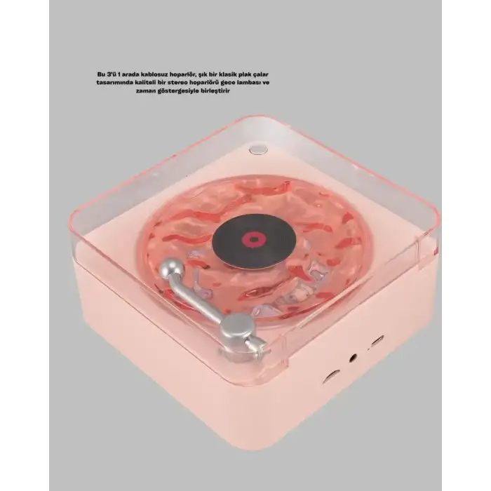 AsilTech Retro Saatli Bluetooth Hoparlör – Gece Lambalı Kristal Ses Kalitesi