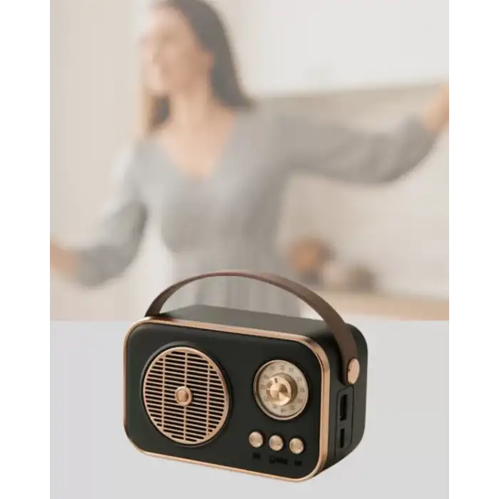 AsilTech Retro Tarz Kablosuz Radyo – Bluetooth, USB ve TF Kart Girişli