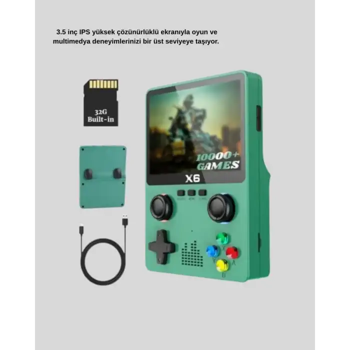 AsilTech Retro Taşınabilir Konsol 3.5 IPS Ekran Ergonomik Çift LR Kontrollü