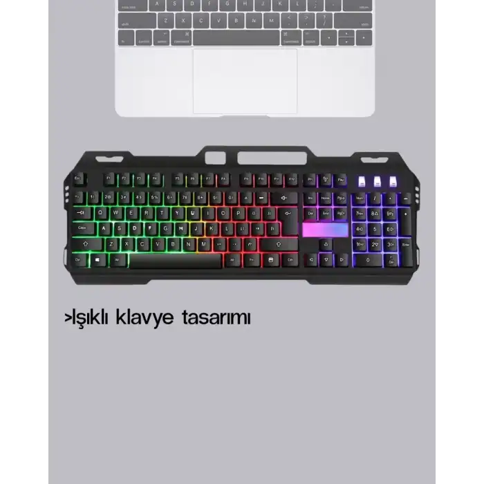 AsilTech RGB Aydınlatmalı Klavye Mouse Seti – USB Bağlantılı, Türkçe Q, Ayarlanabilir DPI, Ergonomik Yapı