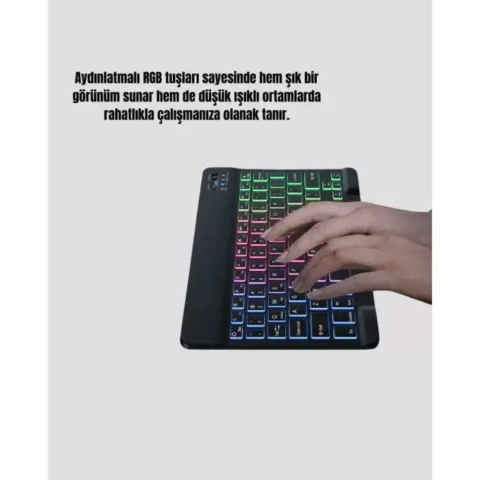 AsilTech RGB Aydınlatmalı Q Klavye Türkçe Karakter Destekli