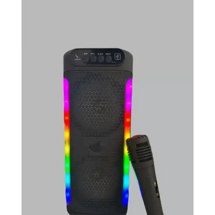AsilTech RGB Işıklı Çift Hoparlörlü Taşınabilir Bluetooth Speaker ve Mikrofon Yeni Nesil