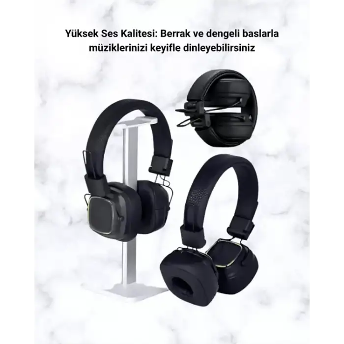 AsilTech RGB Işıklı Katlanabilir Bluetooth 5.3 Kulak Üstü Kulaklık