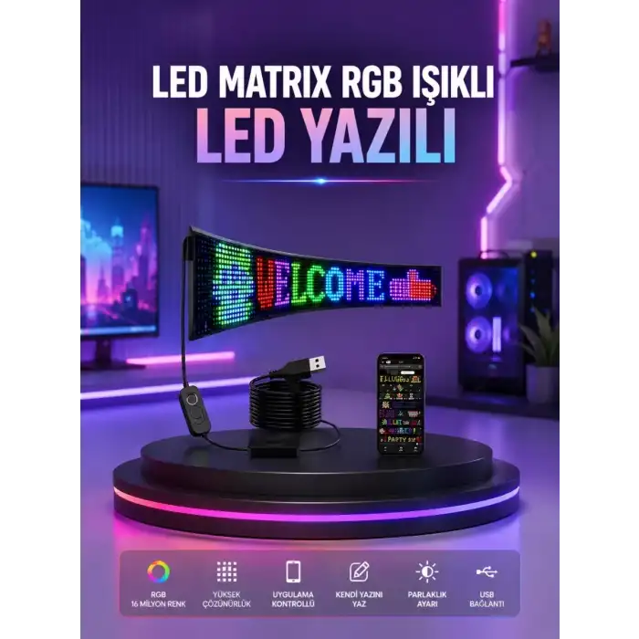 AsilTech RGB LED Panel Renkli Işık Efektli Dekoratif Aydınlatma