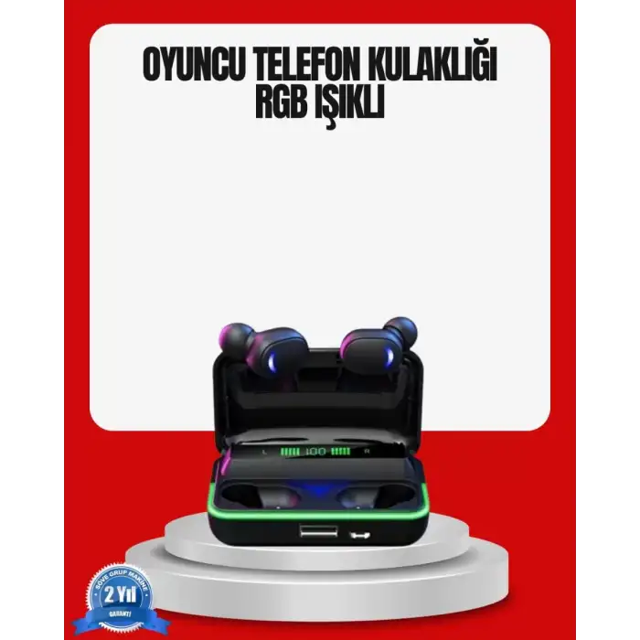 AsilTech RGB Oyuncu Bluetooth Kulaklık Düşük Gecikmeli Kablosuz 5.1