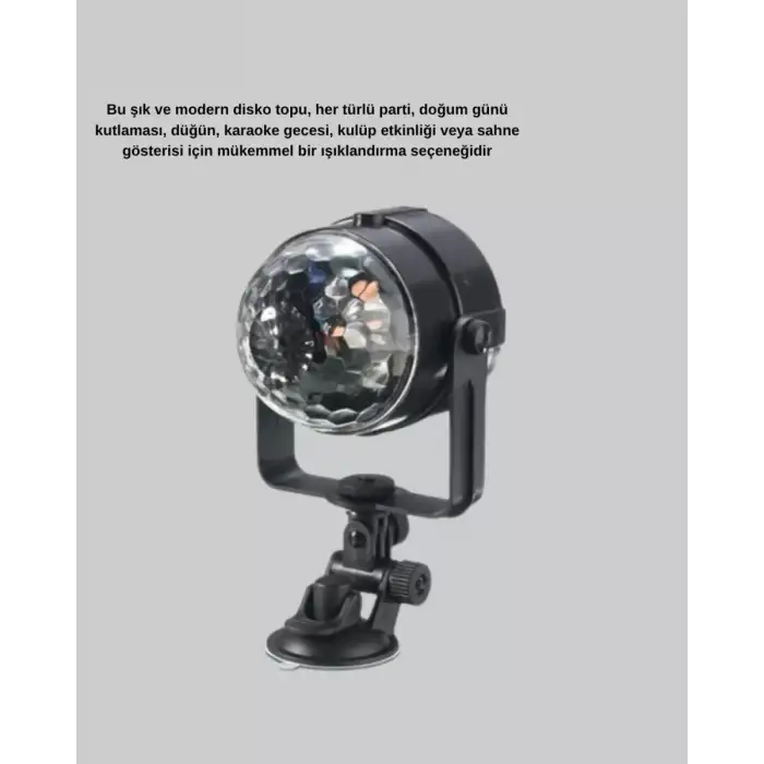 AsilTech Ritme Duyarlı LED Disko Topu – Renkli Işık Gösterili Parti Lambası