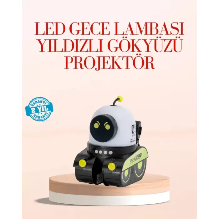 AsilTech Robot Tasarımlı Bluetooth Hoparlörlü Yıldızlı Gökyüzü Projektör
