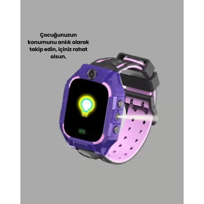 AsilTech S10 Akıllı Çocuk Saati Mor Model Çift Yönlü Konuşma ve SOS Fonksiyonu