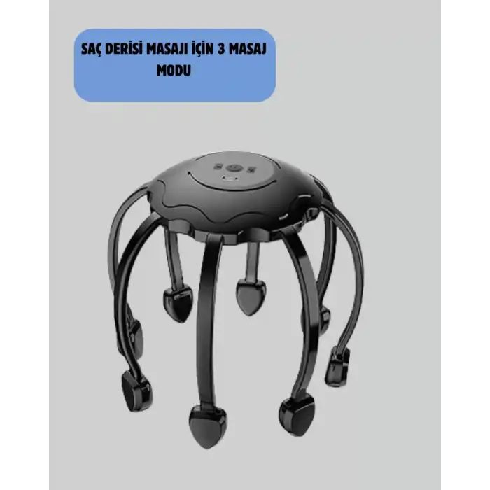 AsilTech Saç Derisi Masaj Aleti 8 Bağımsız Kol 3 Modlu Derin Rahatlama