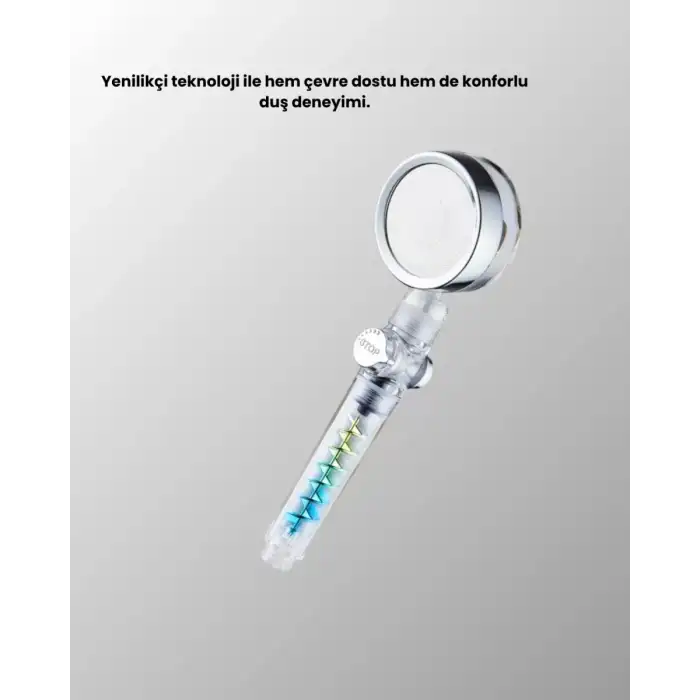 AsilTech Sağanak Yağmur Etkili El Duşu – Start Stop Tuşlu Su Tasarruflu