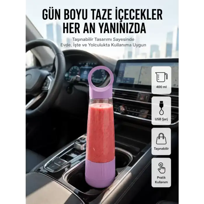 AsilTech Sağlıklı Yaşam İçin 400 ml Taşınabilir Blender