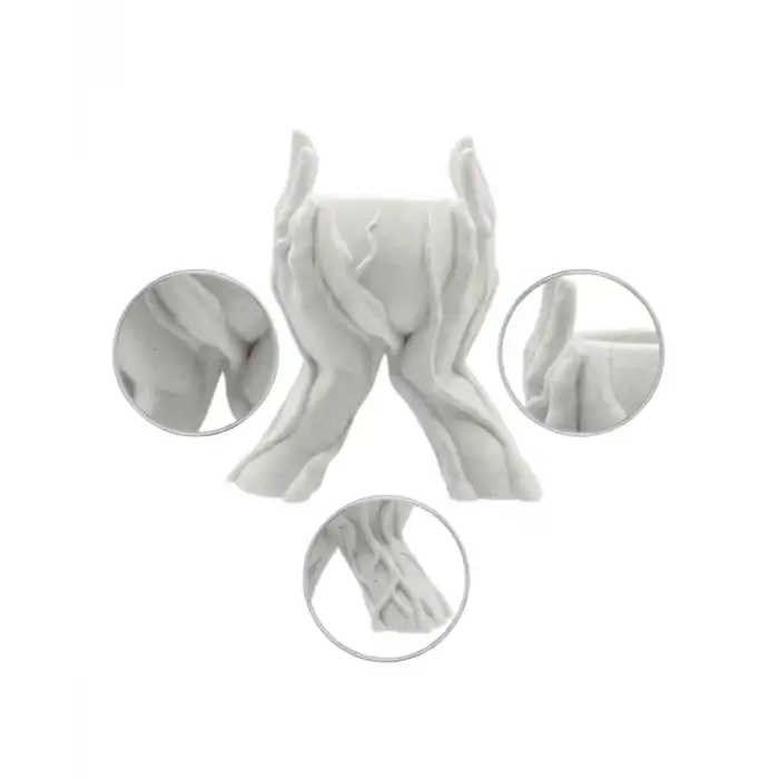 AsilTech Sanatsal El Figürlü 3D Baskı Dekoratif Saksı Vazo Ev Ofis Dekoru