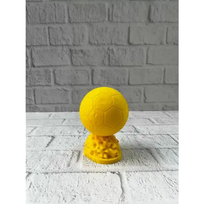 AsilTech Sarı FIFA Topu Dekoratif Biblo 10cm Modern Masa Üstü Aksesuar